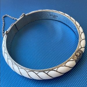 VTG sterling silver Siam Enamel bangle bracelet
